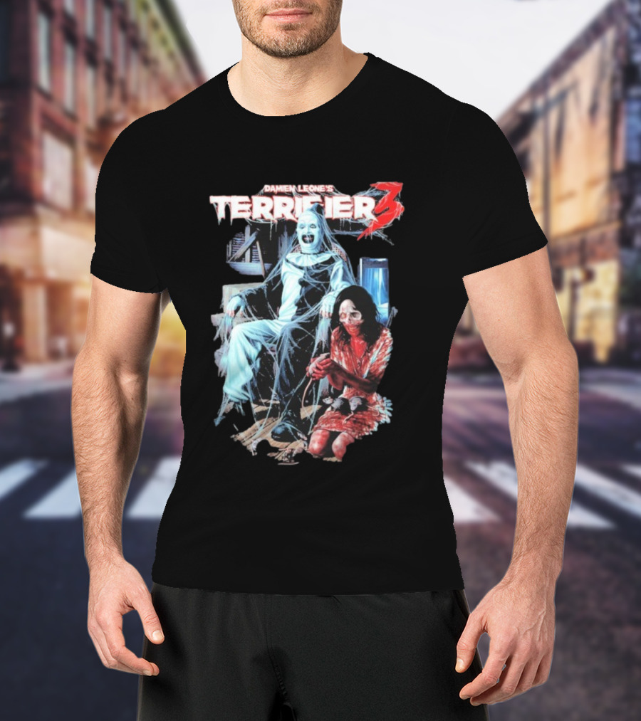 Damien Leone's Terrifier 3 Halloween Horror Scene T-Shirt