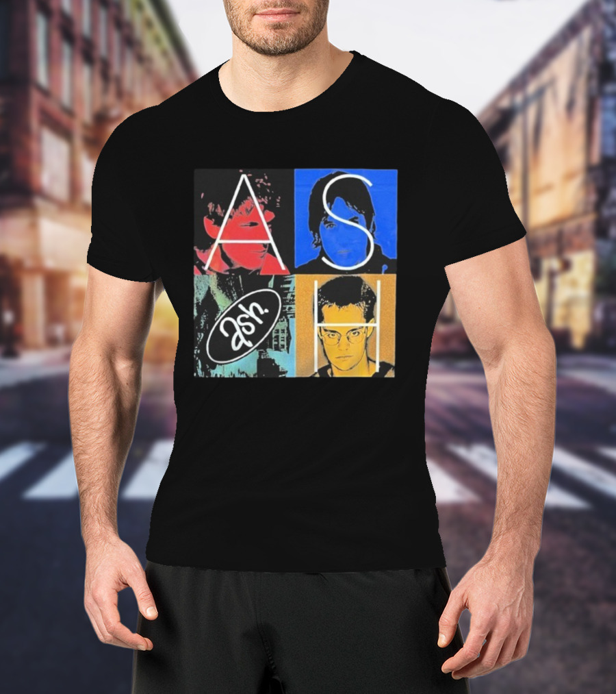 Ash Band Pop Art Style Faces Collage T-Shirt