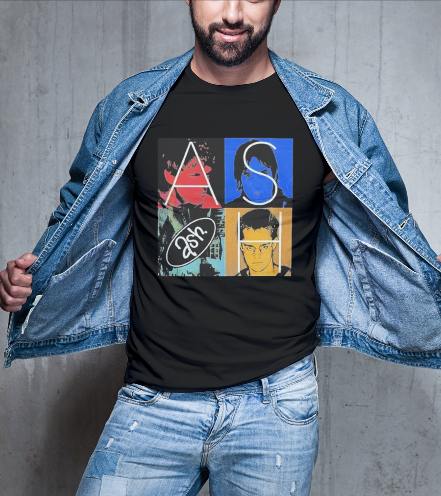 Ash Band Pop Art Style Faces Collage T-Shirt