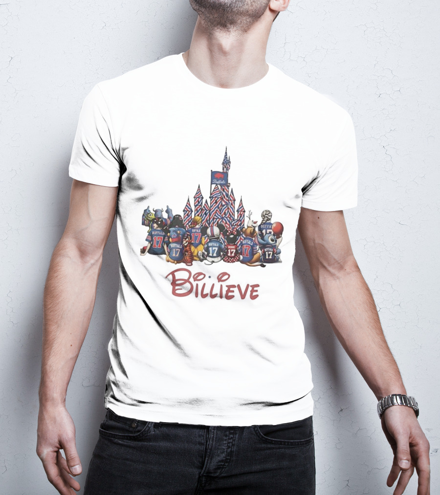 Buffalo Bills Disney Characters Castle Believe Football 17 Jersey T-Shirt