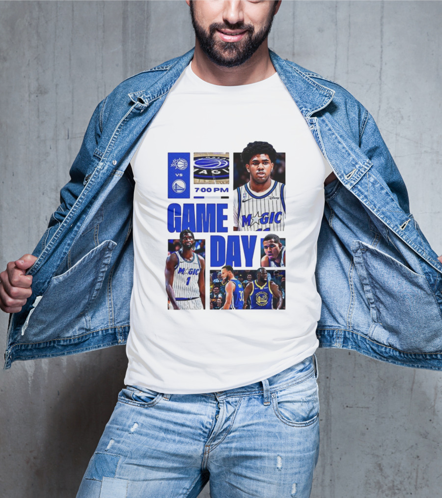 Orlando Magic Vs Golden State Warriors NBA Game Day 2025 7:00 PM T-Shirt
