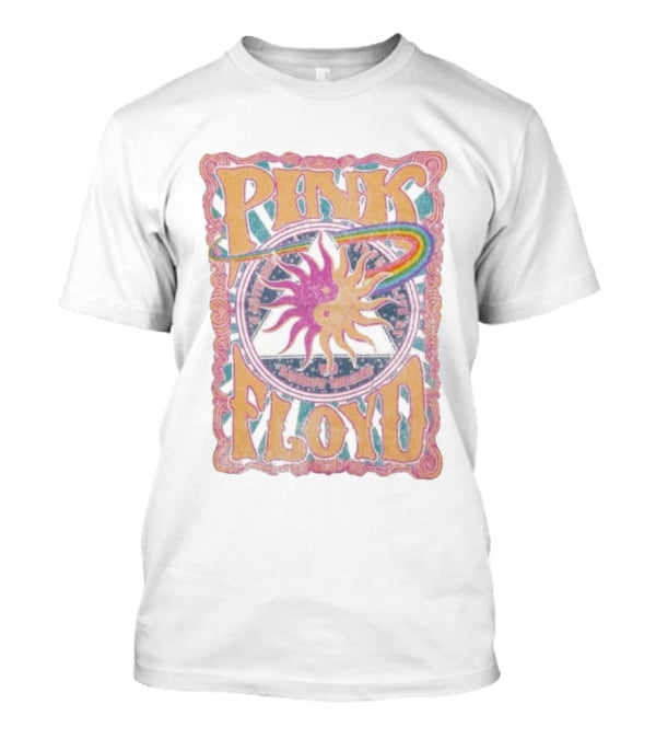 Pink Floyd Rainbow Theater Sun And Pyramid Vintage Style T-Shirt