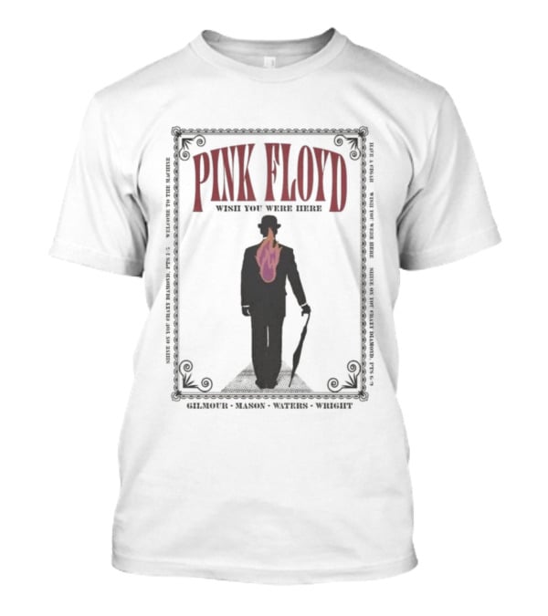 Pink Floyd Wish You Were Here Gilmour Mason Wright Silhouette Flame T-Shirt