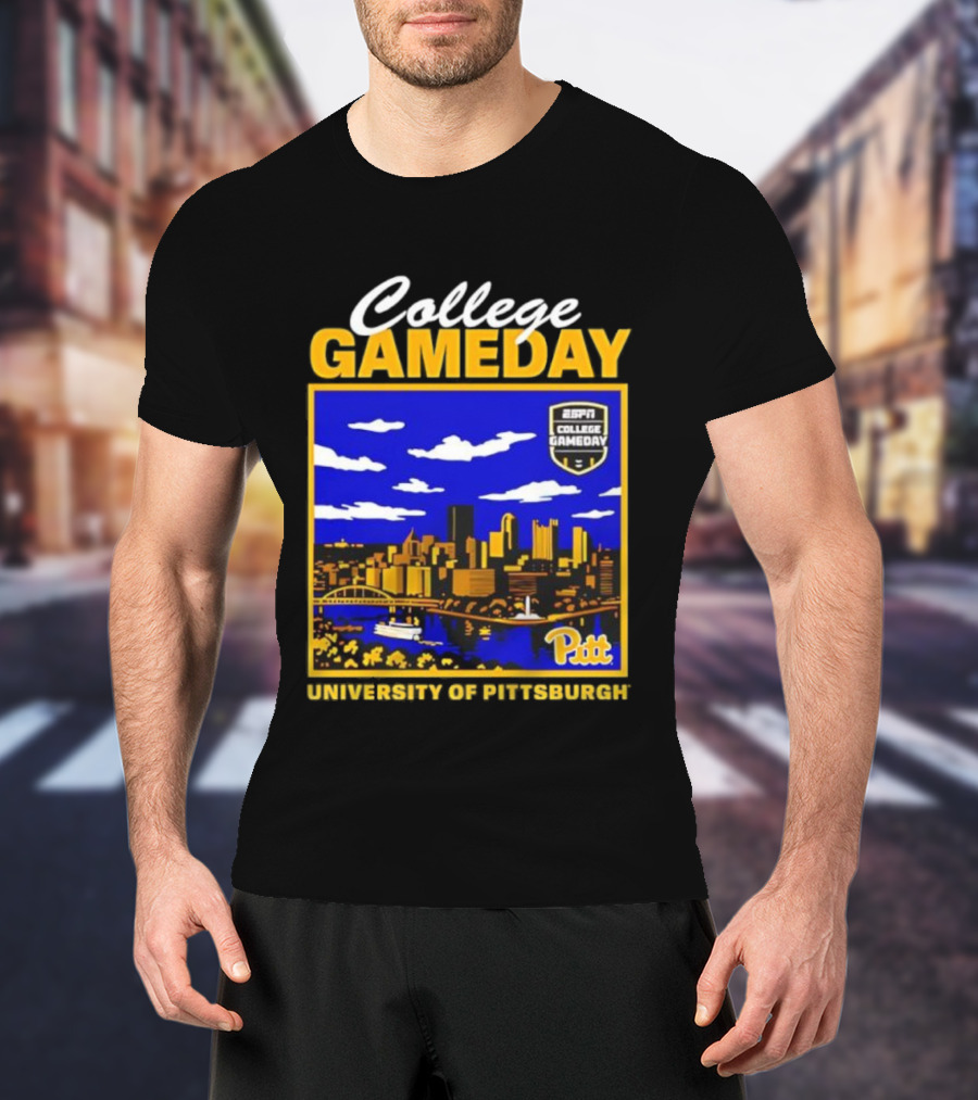 College Gameday ESPN Pitt Skyline University Of Pittsburgh T-Shirt