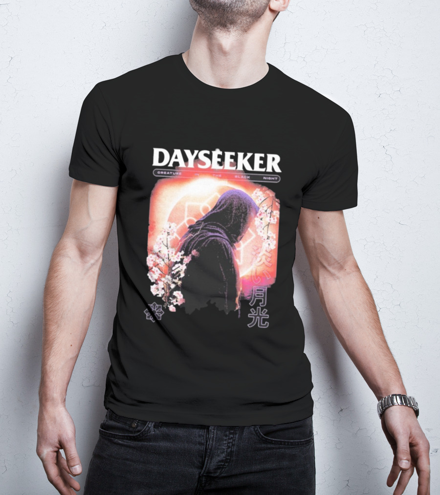 Dayseeker Creature Black Night Cherry Blossom Aesthetic T-Shirt