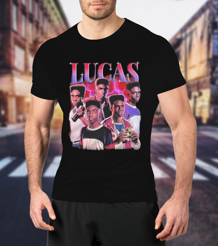 Lucas Stranger Things Character Tribute Retro Style T-Shirt