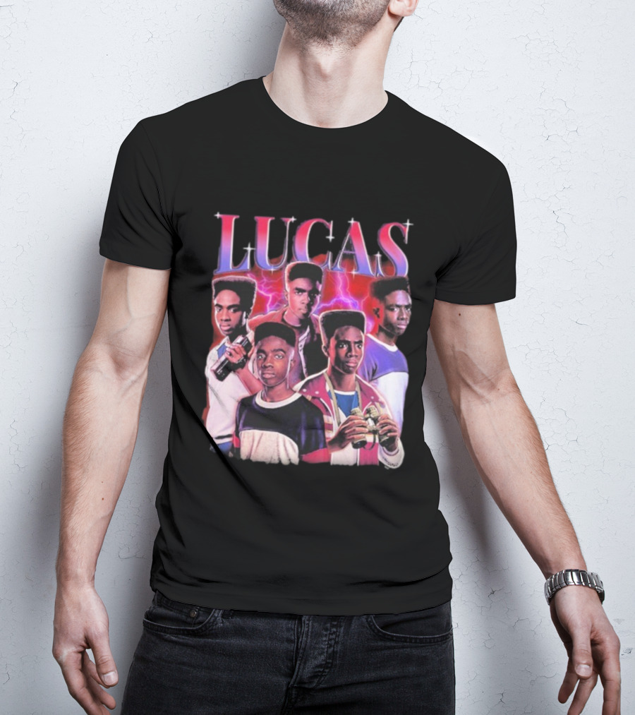 Lucas Stranger Things Character Tribute Retro Style T-Shirt