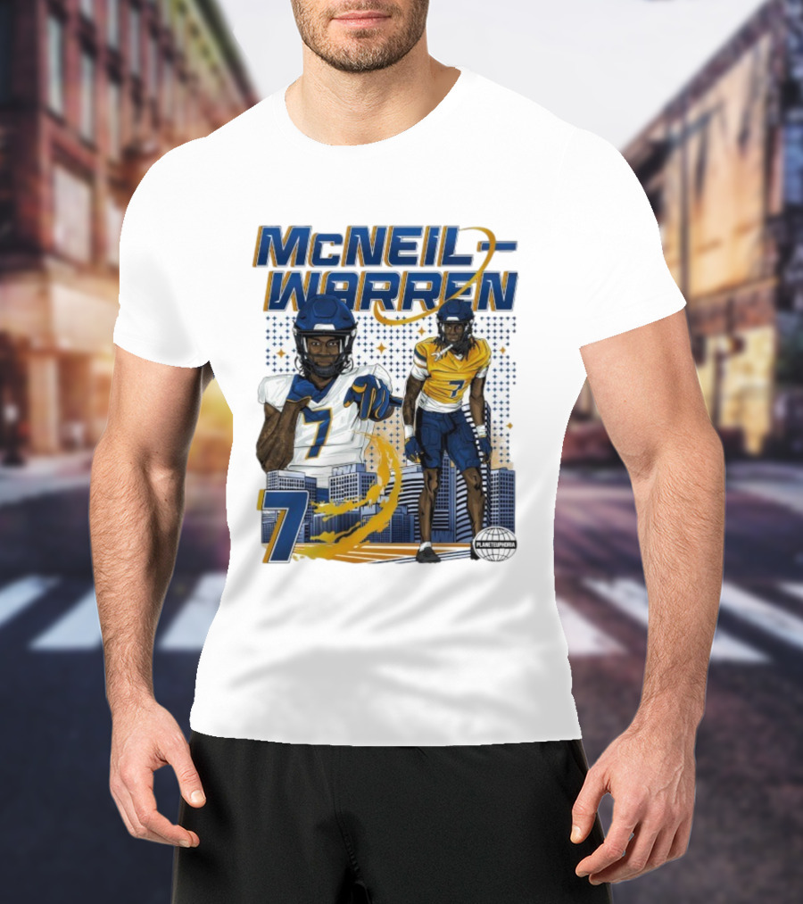 McNeil-Warren Number 7 Planet Euphoria Football Cityscape T-Shirt