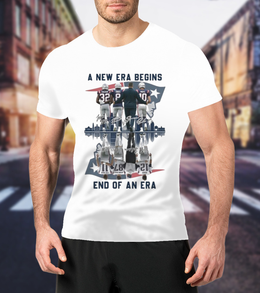 A New Era Begins End Of An Era New England Patriots Signatures T-Shirt