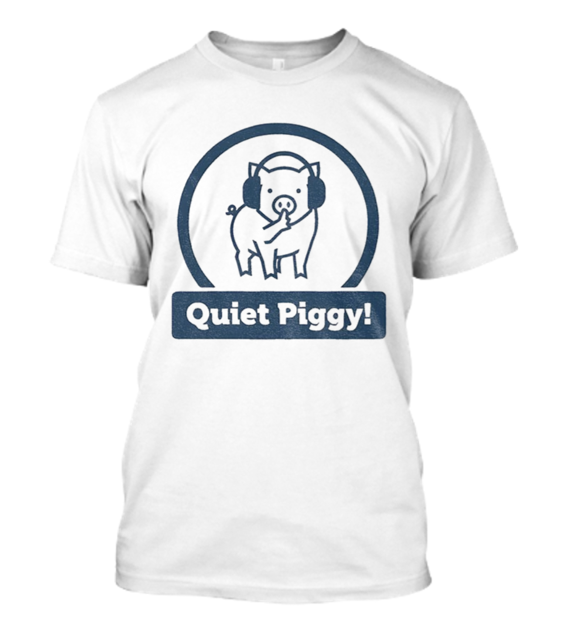 Quiet Piggy Humorous Piglet Illustration T-Shirt