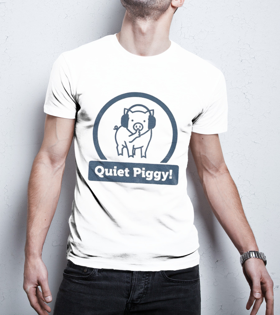 Quiet Piggy Humorous Piglet Illustration T-Shirt