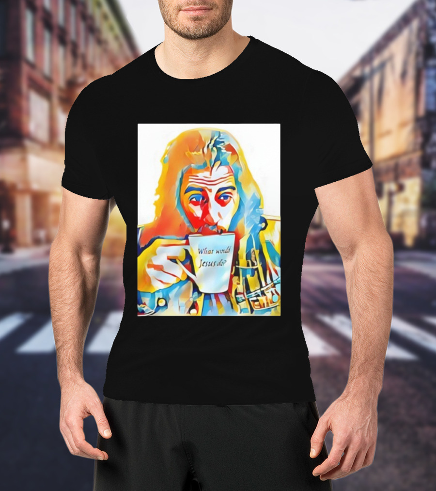 Jonathan Roumie What Would Jesus Do Wwjd Colorfully Illustrated T-Shirt