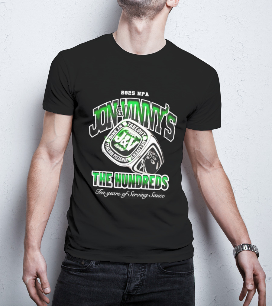 Jon & Vinny's J&V Italian Pizzeria The Hundreds Ring Dine In Take Out Delivery T-Shirt