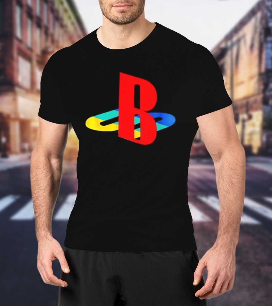 The StepBros 3 Deluxe Edition PlayStation Inspired B Logo T-Shirt
