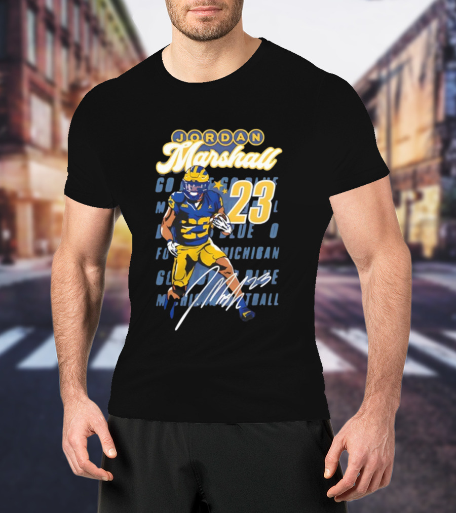 Jordan Marshall Michigan Football 23 Go Blue T-Shirt