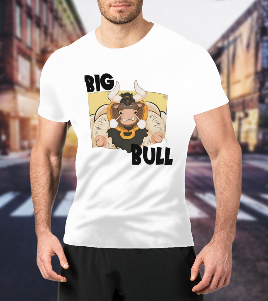 Big Bull Bara Male Minotaur Cartoon Whimsical Horned T-Shirt