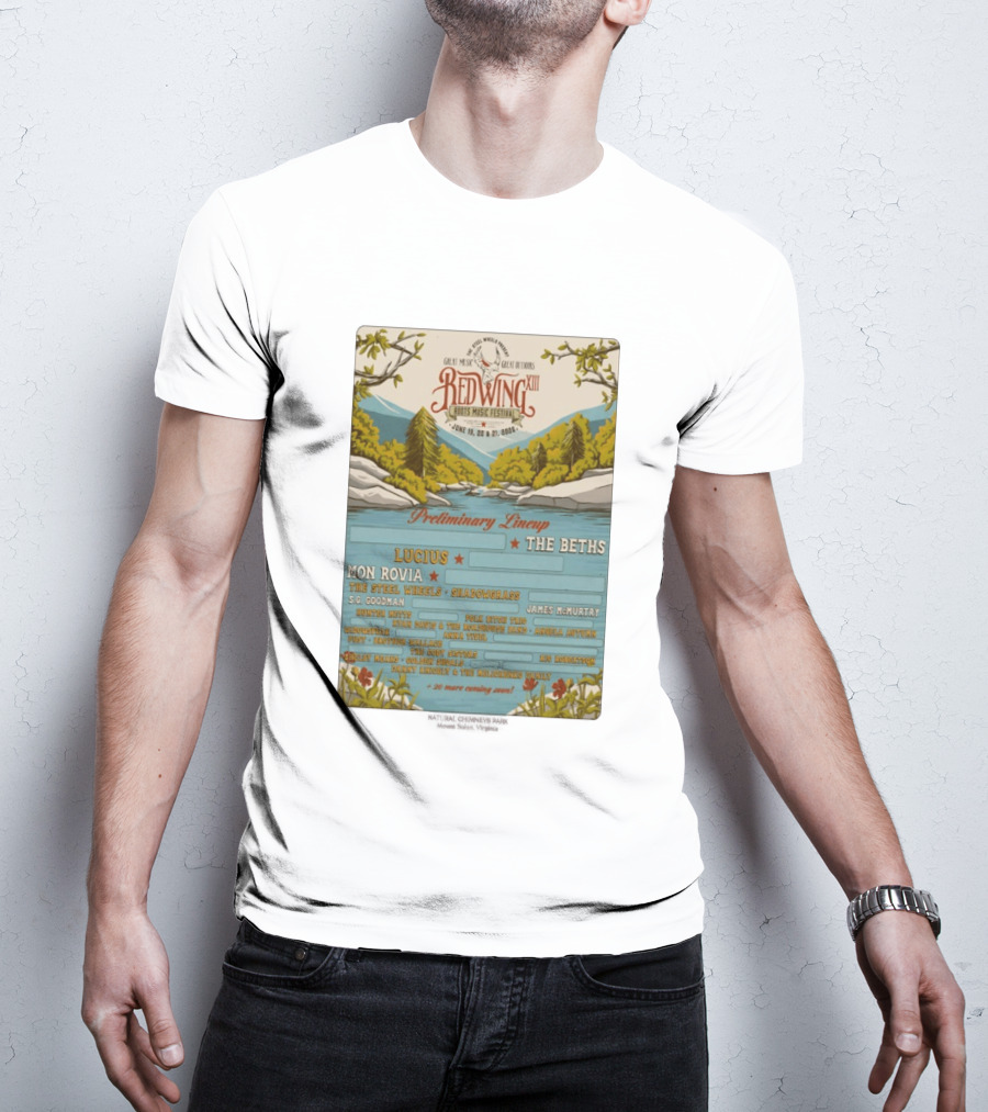 Red Wing Roots Music Festival XIII June 19 21 2026 Preliminary Lineup Lucius The Beths T-Shirt