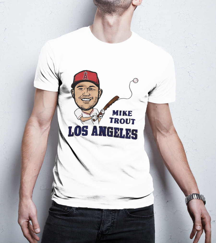 Mike Trout Los Angeles Angels Baseball Caricature T-Shirt