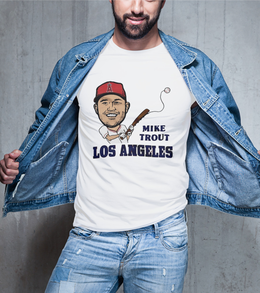 Mike Trout Los Angeles Angels Baseball Caricature T-Shirt