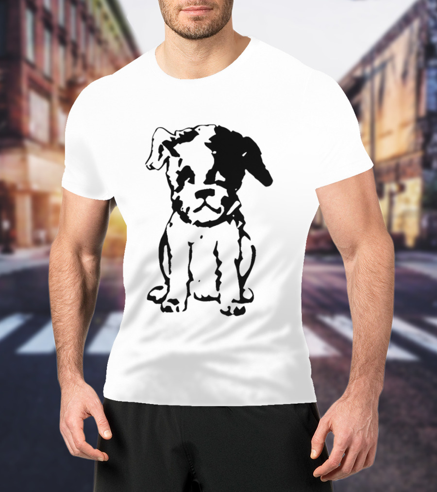 Puppy Dog Mystery Train Sketch Playful Canine T-Shirt
