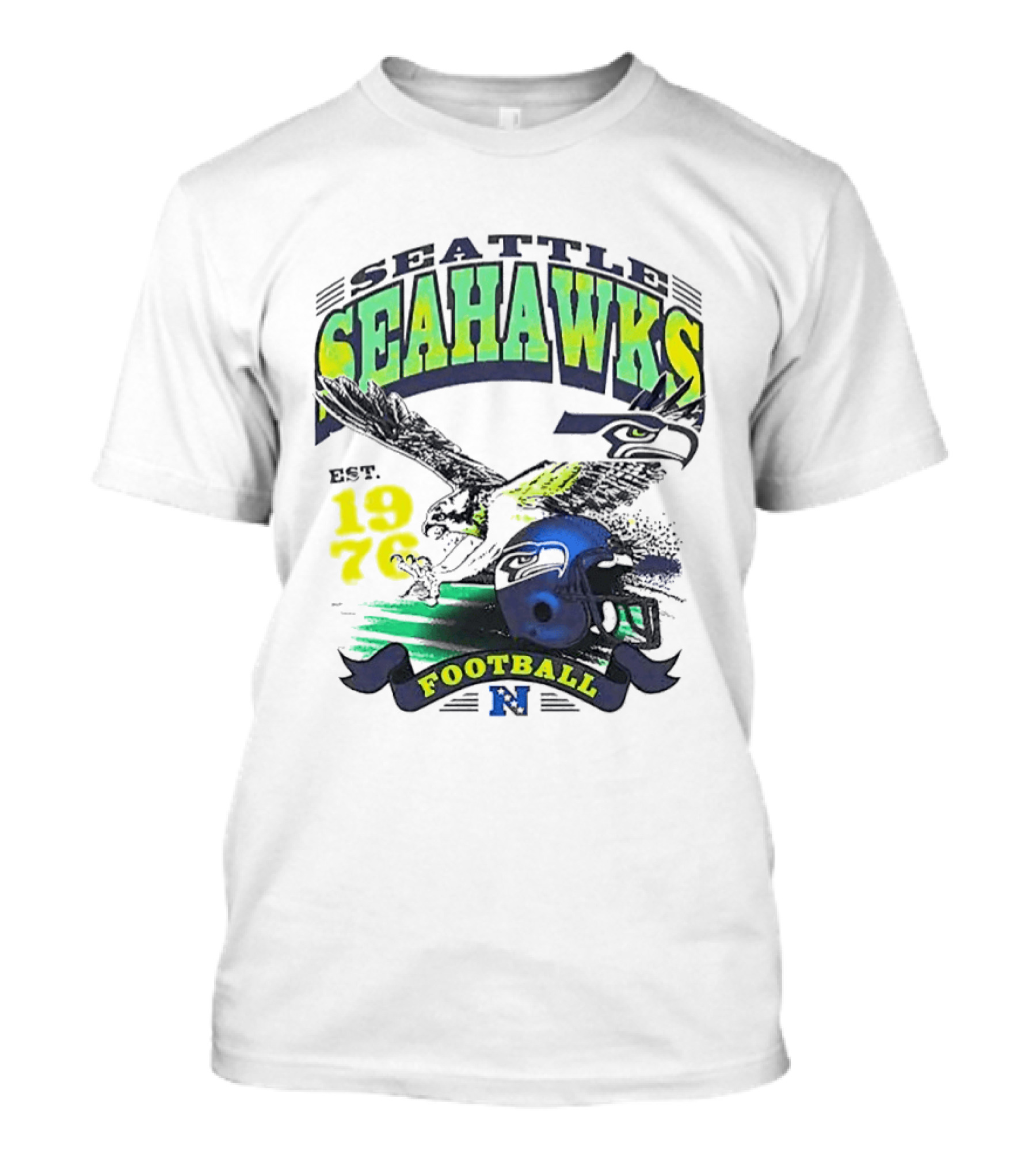 Seattle Seahawks Est. 1976 Football Puget Sound Champs Retro Helmet And Hawk T-Shirt