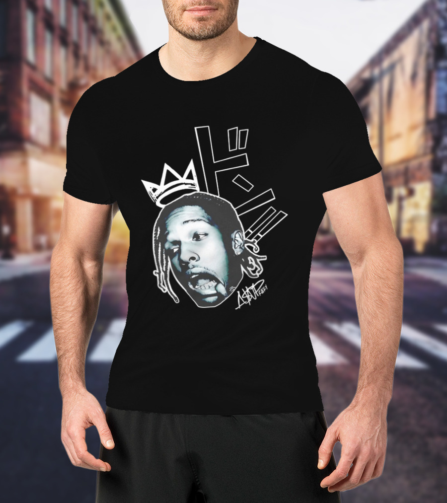 ASAP Rocky VI Big Head Crown Graphic Japan Text Signature T-Shirt