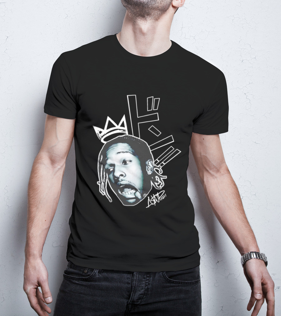 ASAP Rocky VI Big Head Crown Graphic Japan Text Signature T-Shirt
