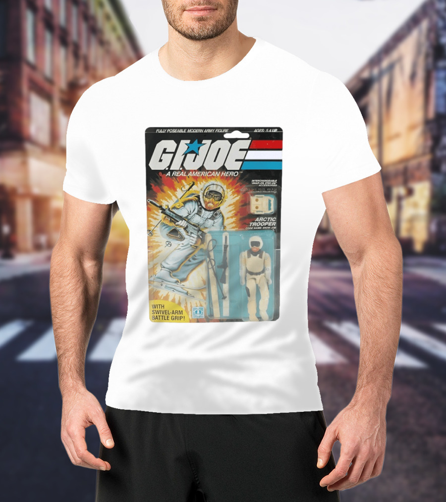 GIJoe A Real American Hero Arctic Trooper Snow Job Action Figure Vintage Packaging T-Shirt