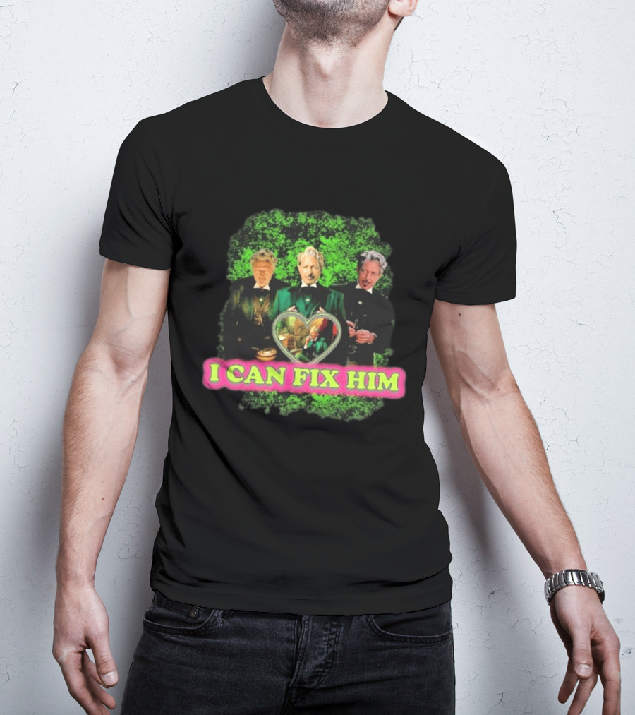 I Can Fix Him Jeff Goldblum Wicked Wizard Green Heart Trio T-Shirt