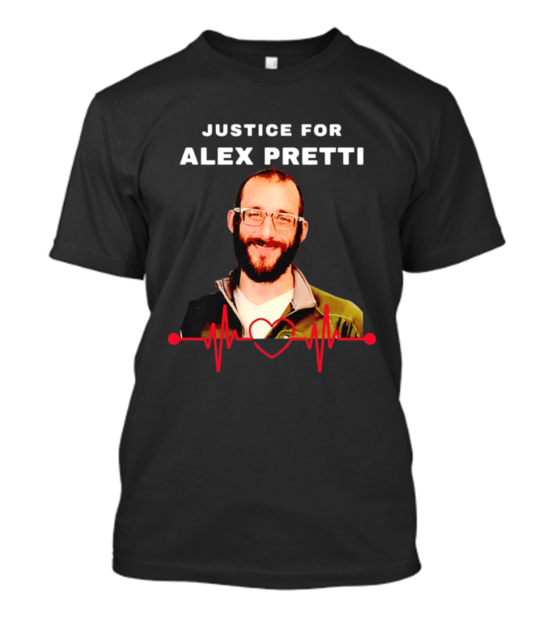 Justice For Alex Pretti Nurse Awareness Advocacy Heartbeat T-Shirt