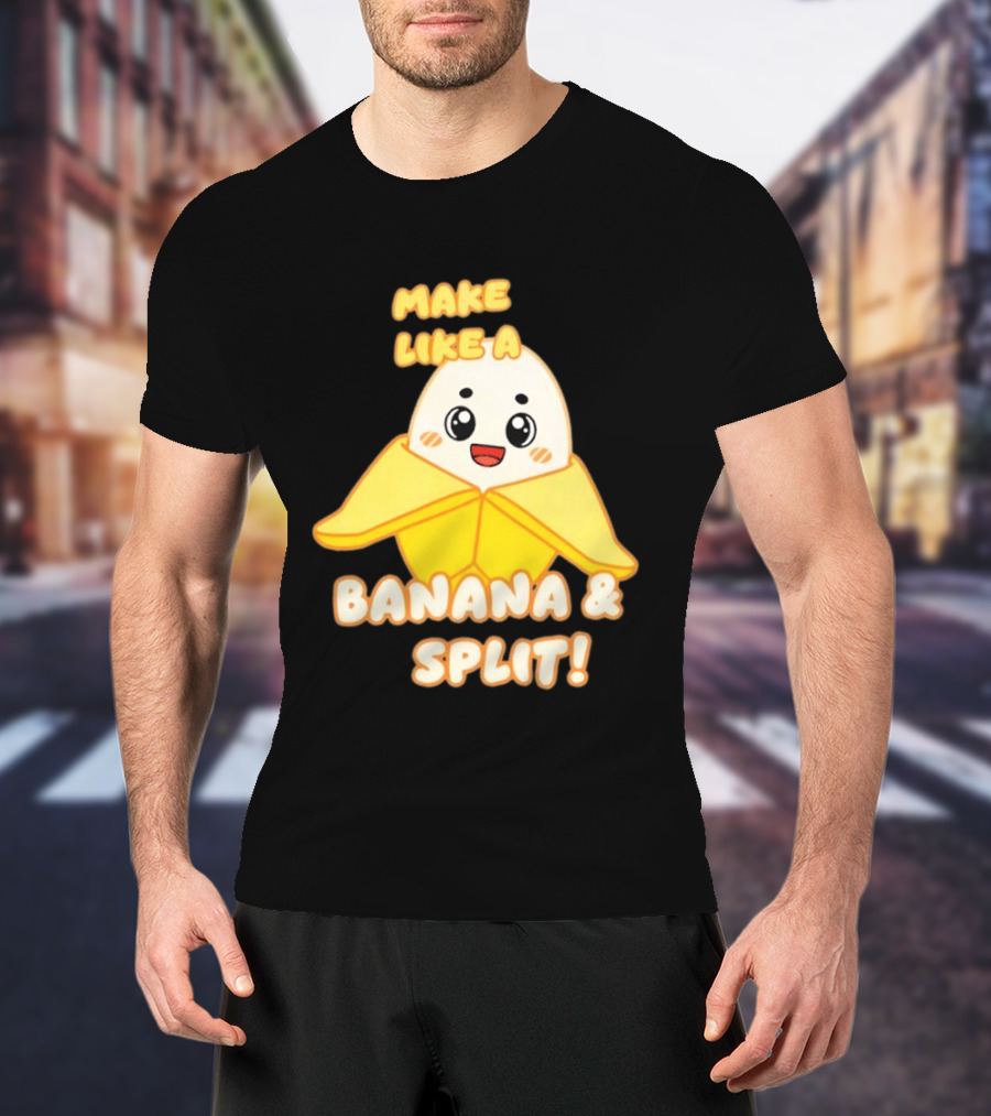 LankyBox Banany Make Like A Banana And Split Cute Cartoon T-Shirt