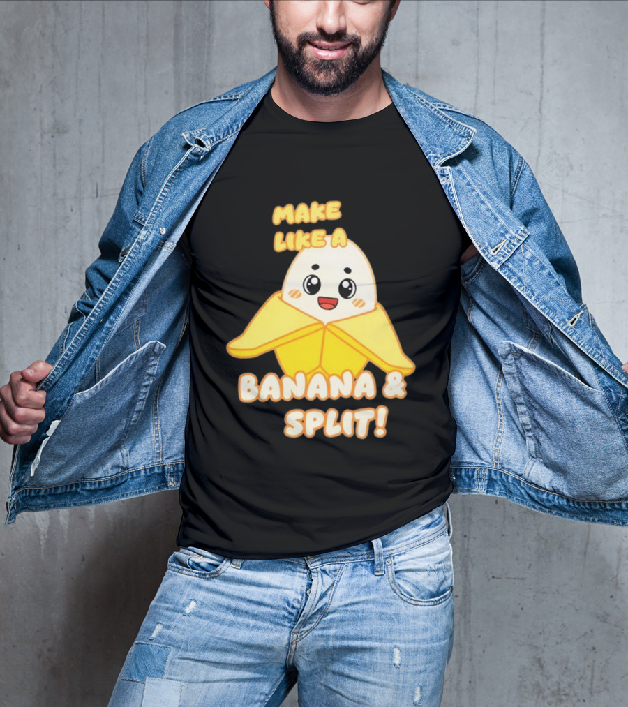 LankyBox Banany Make Like A Banana And Split Cute Cartoon T-Shirt