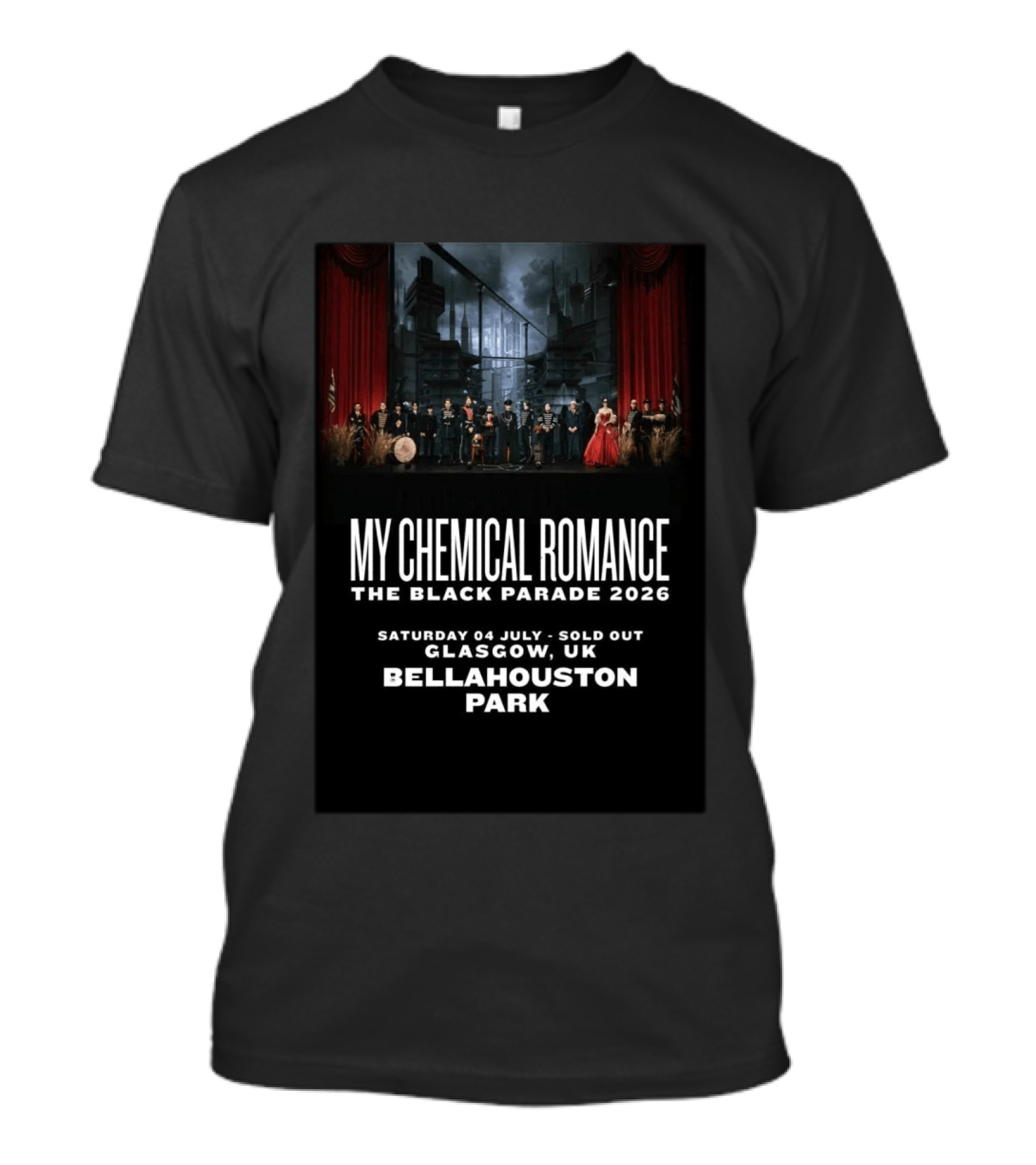 My Chemical Romance The Black Parade 2026 Saturday 04 July Sold Out Glasgow UK Bellahouston Park T-Shirt