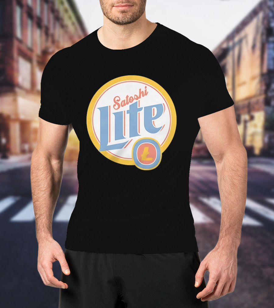 Satoshi Lite Cryptocurrency Logo Style With Litecoin T-Shirt