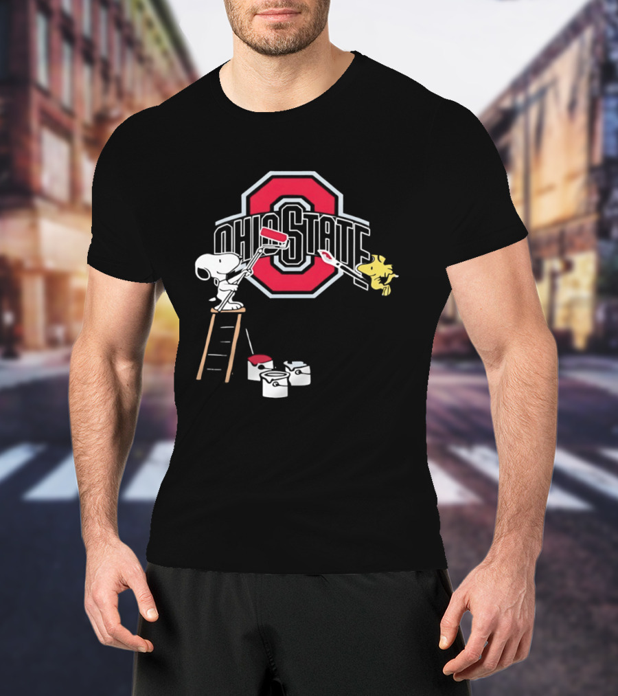 Snoopy Woodstock Ohio State Buckeyes Painting Adventure T-Shirt