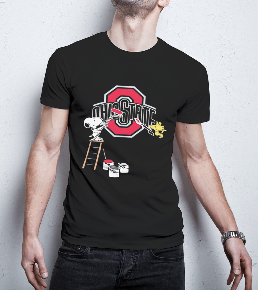 Snoopy Woodstock Ohio State Buckeyes Painting Adventure T-Shirt