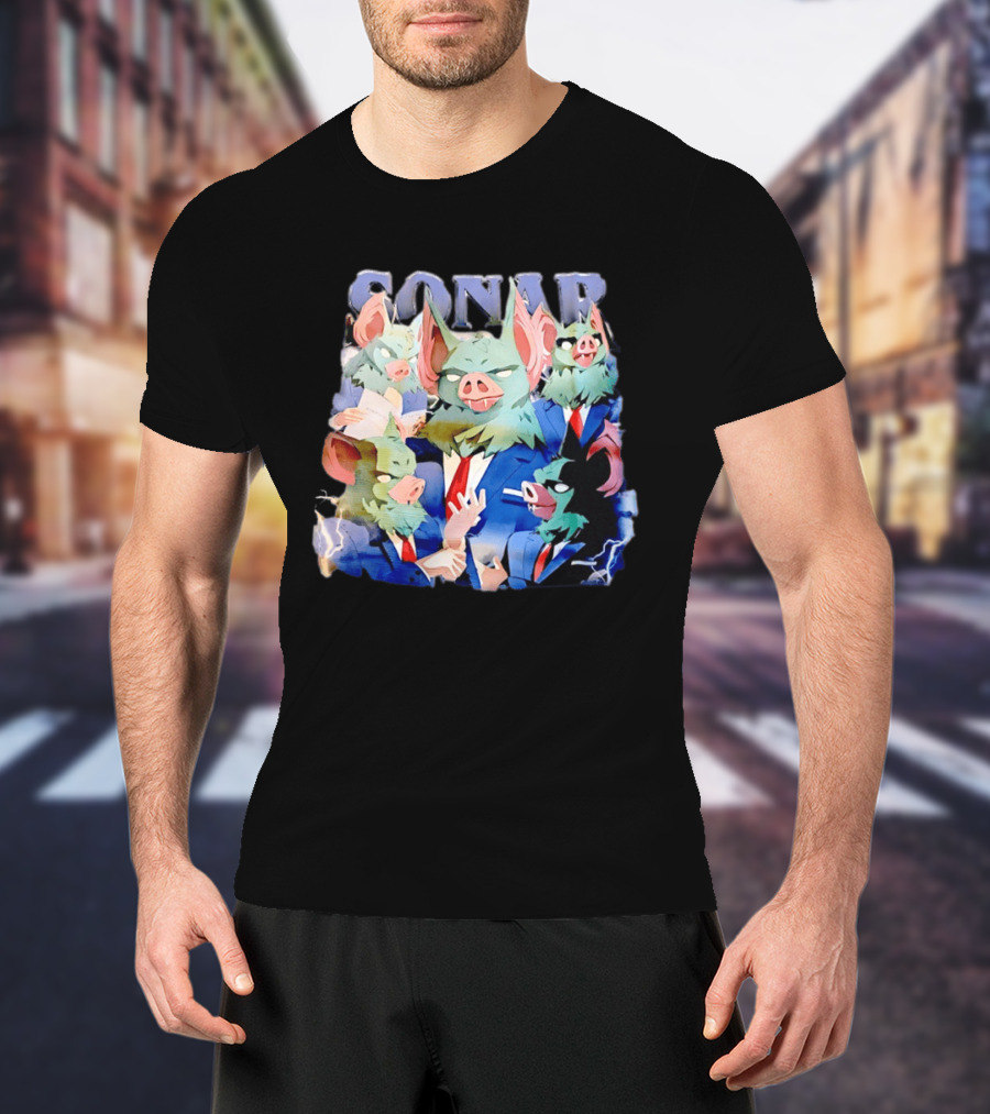 SONAR Dispatch Video Game Bat Characters Smoking Suits T-Shirt
