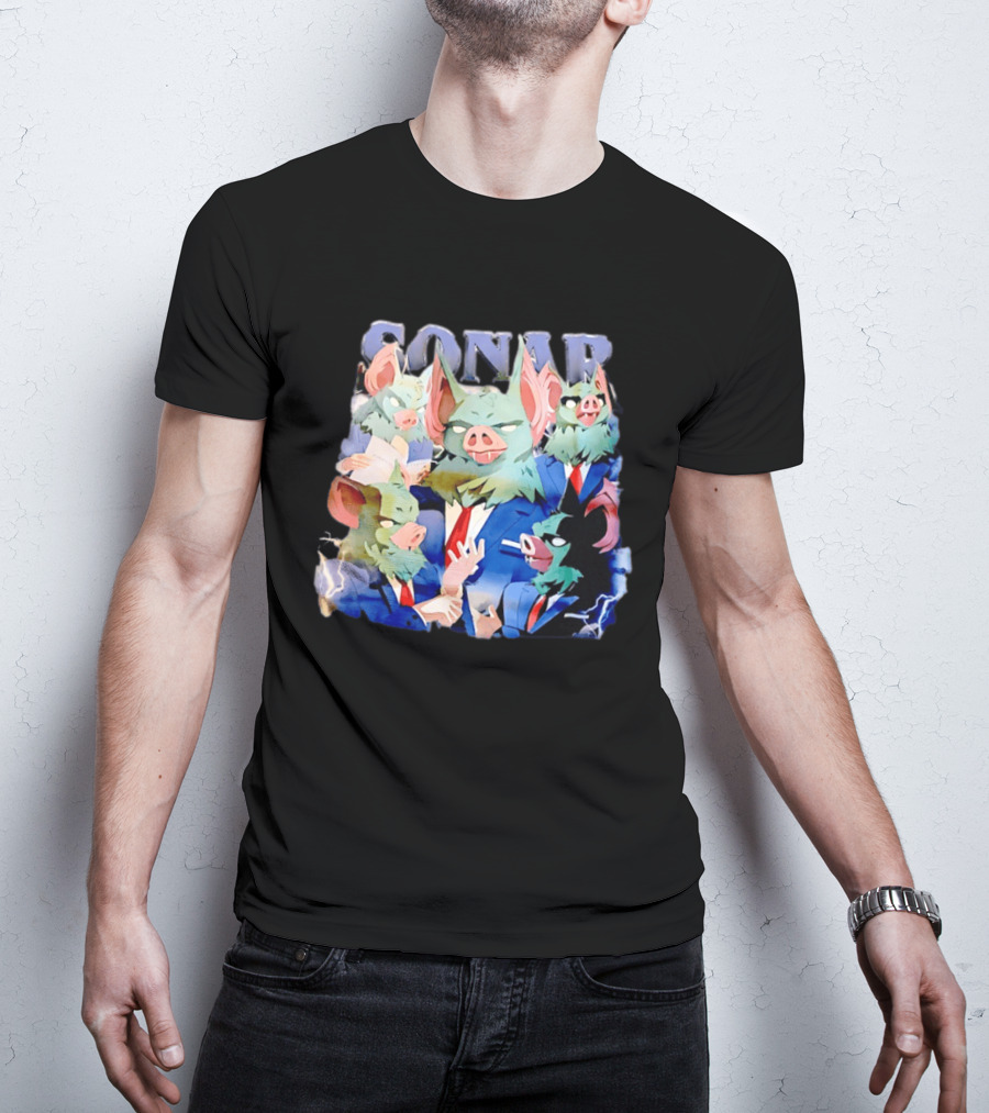 SONAR Dispatch Video Game Bat Characters Smoking Suits T-Shirt
