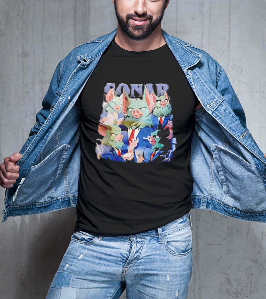 SONAR Dispatch Video Game Bat Characters Smoking Suits T-Shirt