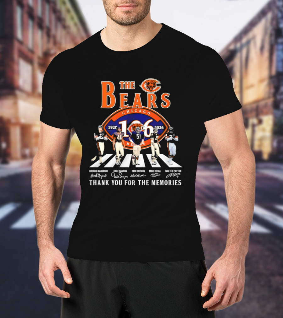 The Chicago Bears 106 Years 1920 2026 Player Road Thank You For The Memories T-Shirt