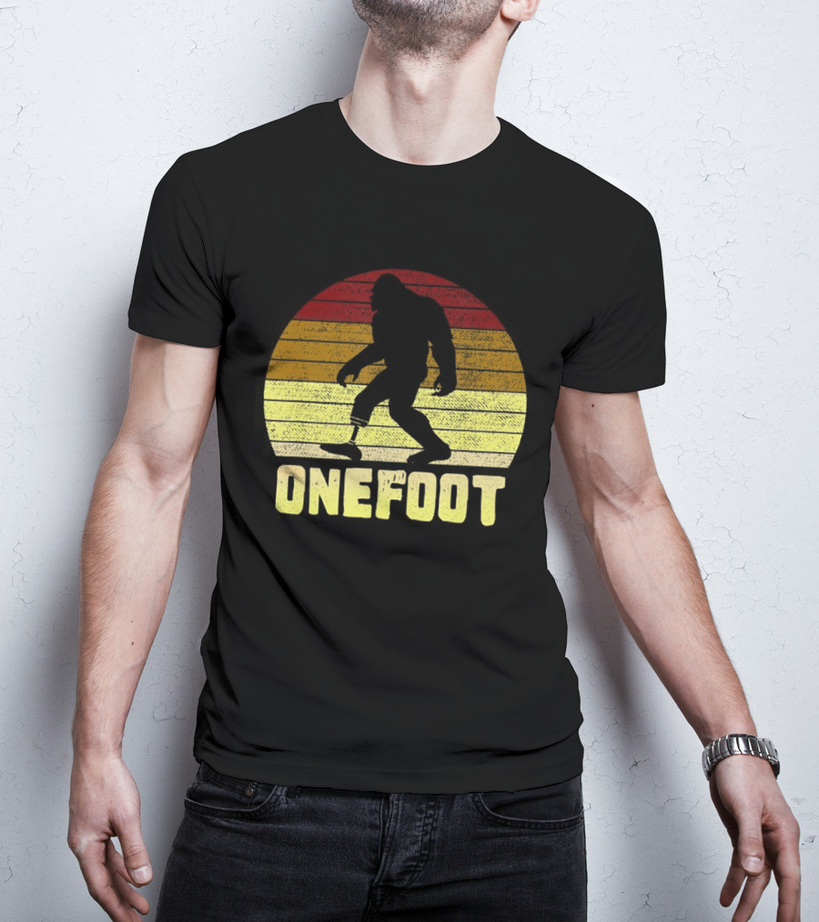 Bigfoot Artificial Leg Onefoot Silhouette Sunset T-Shirt