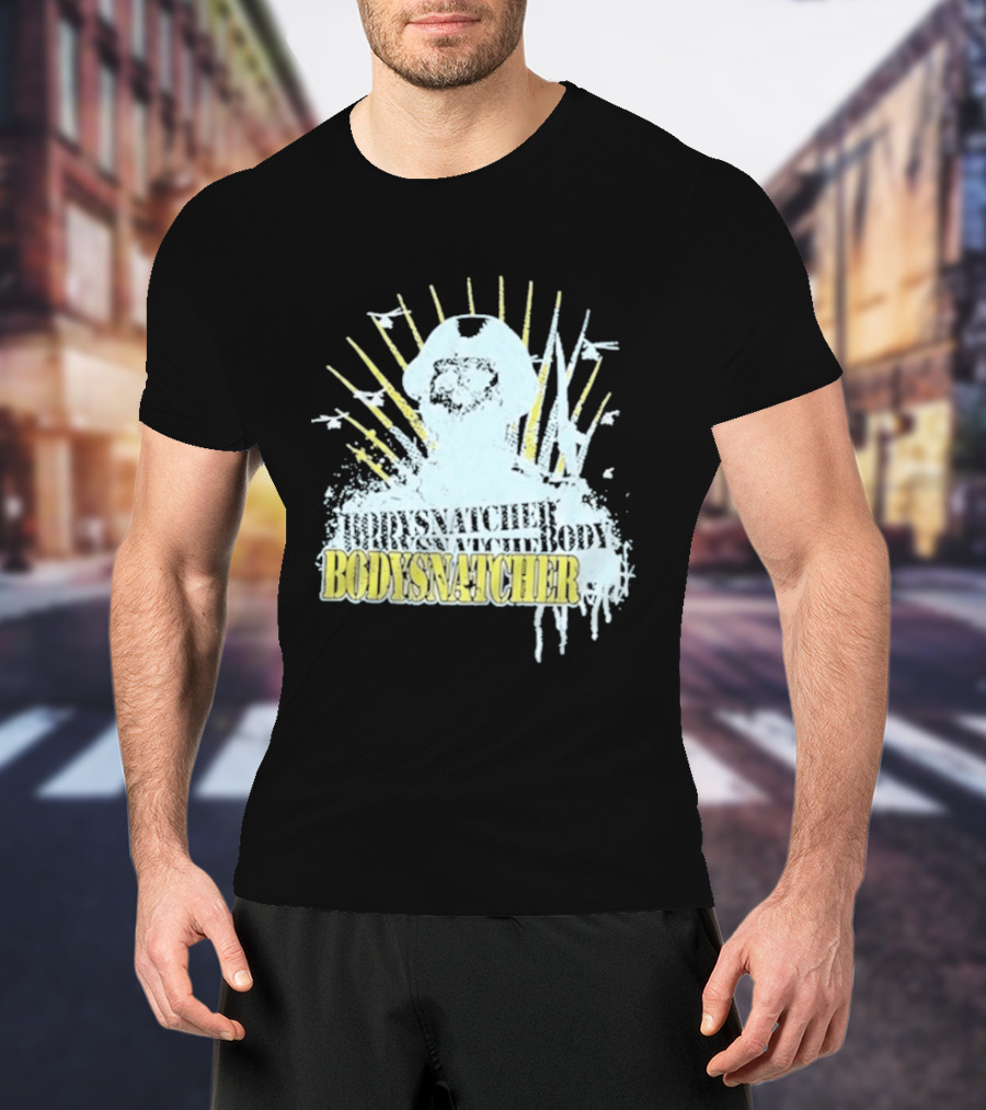 Bodysnatcher Helicopter Pilot Silhouette Sunburst T-Shirt