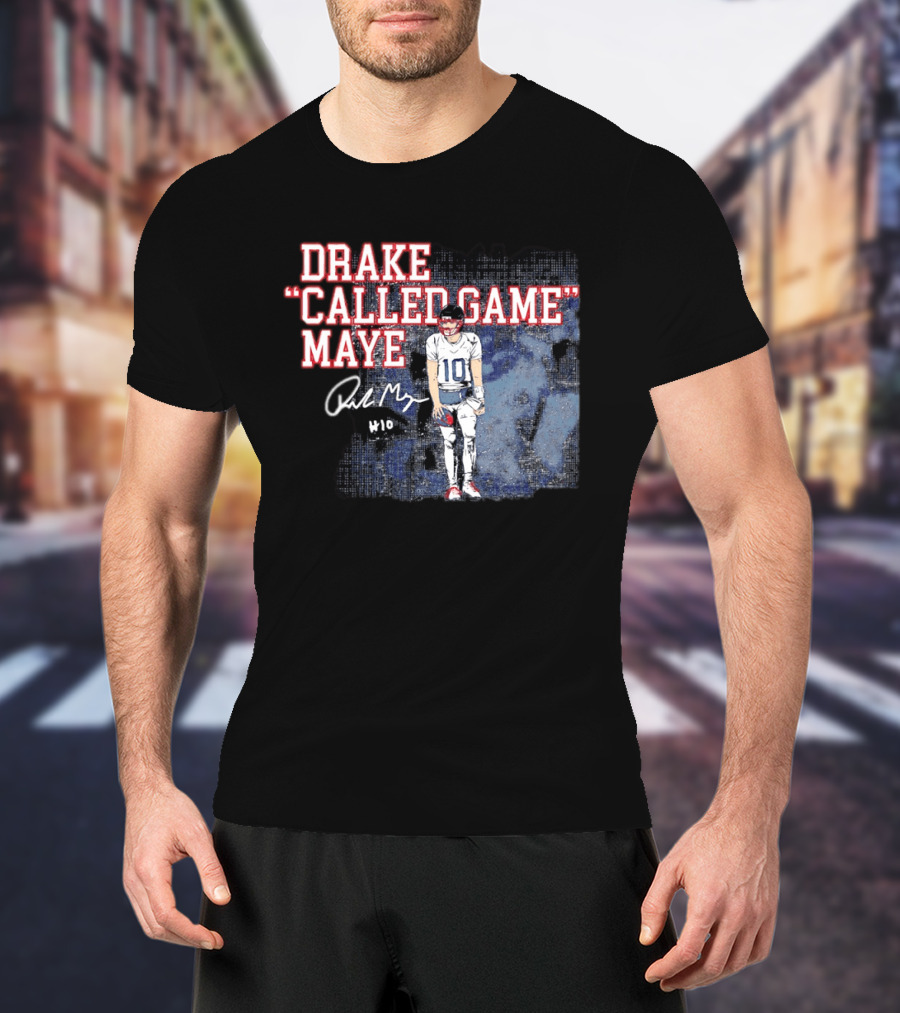 Drake "Called Game" Maye #10 New England Patriots Football T-Shirt