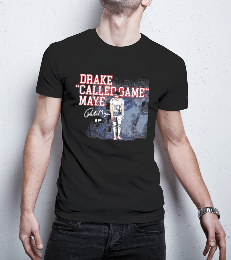 Drake "Called Game" Maye #10 New England Patriots Football T-Shirt
