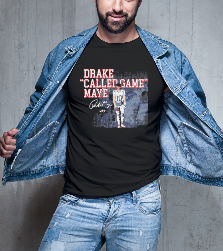 Drake "Called Game" Maye #10 New England Patriots Football T-Shirt
