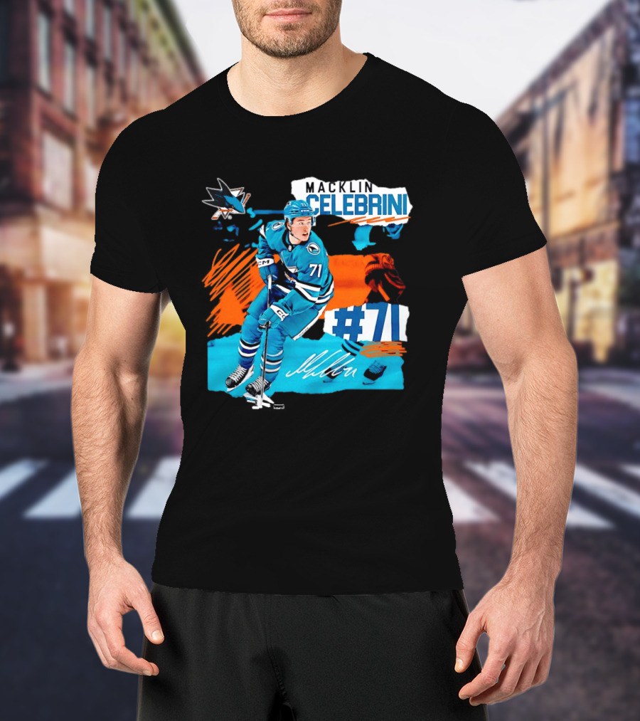 Macklin Celebrini San Jose Sharks Hockey 71 T-Shirt