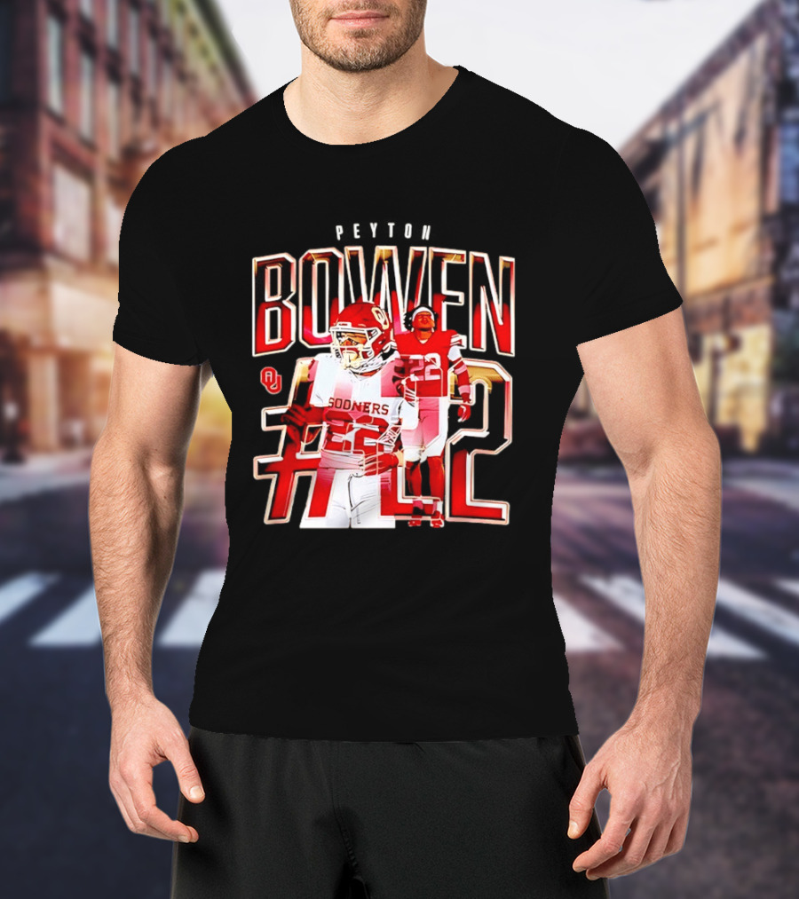 Oklahoma Sooners Bowen #22 NCAA Football Legends Caricature T-Shirt