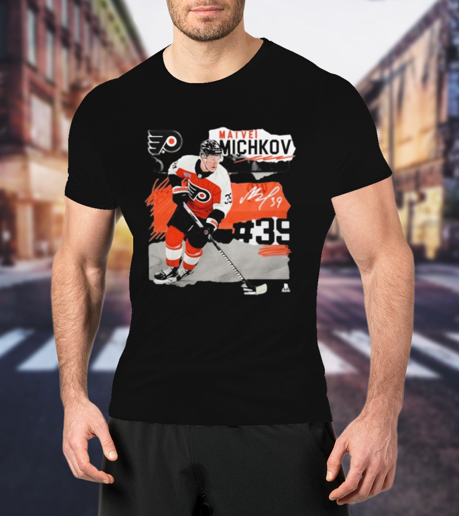Philadelphia Flyers Matvei Michkov 39 Fresh Ice Hockey Skating T-Shirt