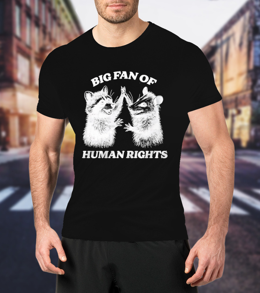 Raccoon Opossum Big Fan Of Human Rights T-Shirt