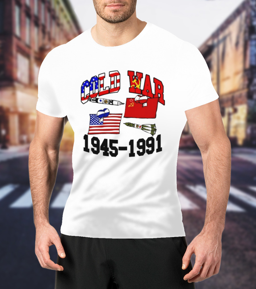 Cold War 1945 1991 American Soviet Rivalry Flags And Rockets T-Shirt